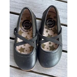 Livie & Luca Aurora black leather ballet flat shoes toddler